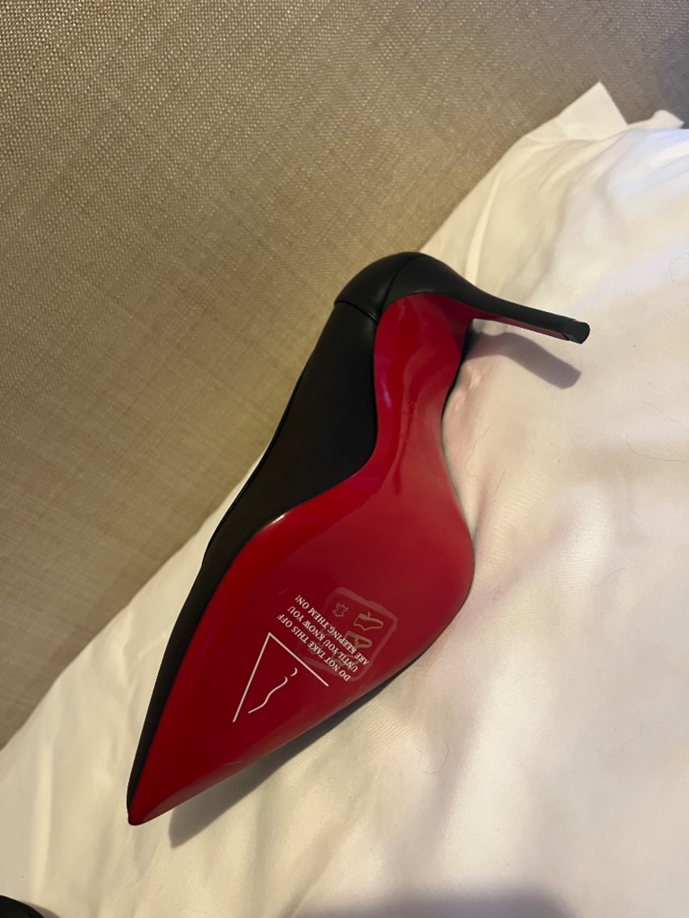 Christian Louboutin Sporty Kate 100 Black Heels EU 37.5 NEW w/ Box, Dust Bags - Picture 3 of 8